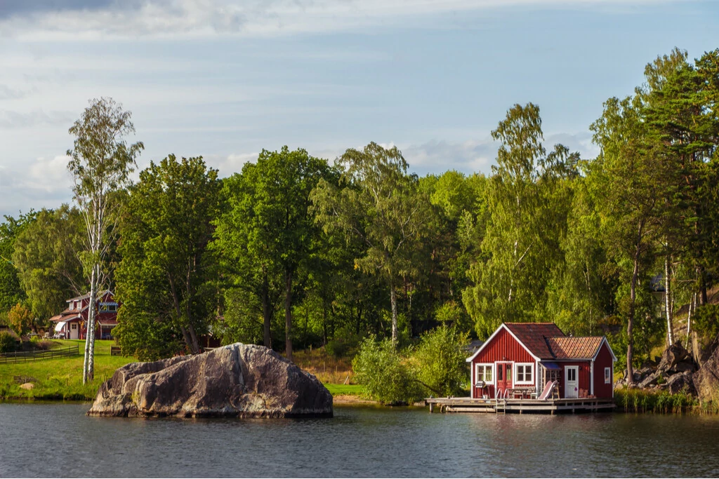 Vakantiehuis aan een meer in zuid Zweden