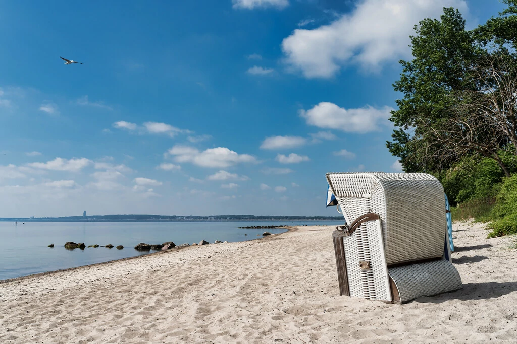 Strandstoel aan de Baltic Zee